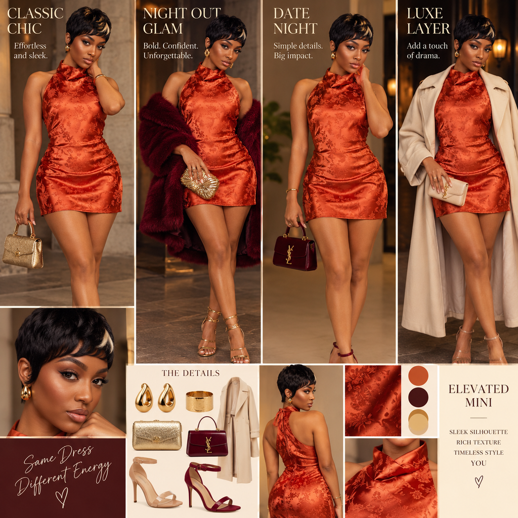 “Prowl” Satin Halter Neck Mini Dress